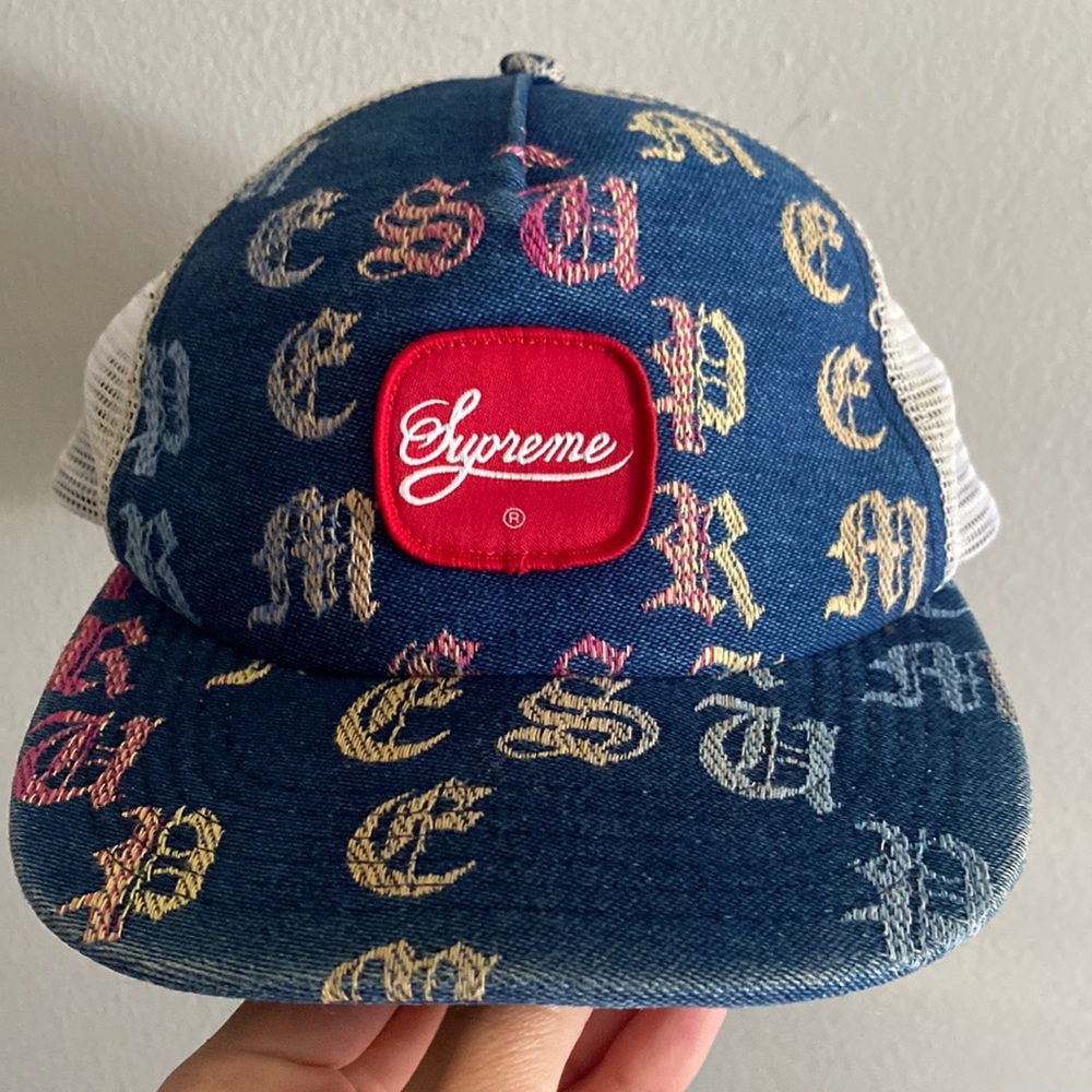Supreme 22 denim trucker hat